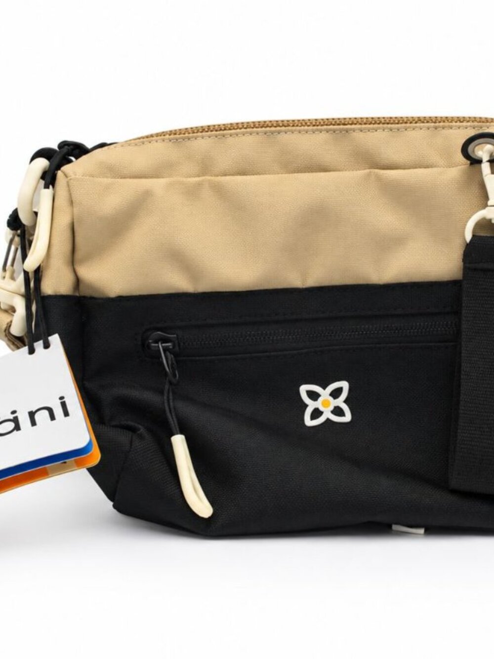 NWT Sherpani Beige Black RFID Crossbody
